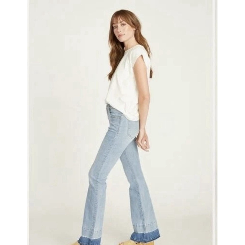 Driftwood Wyatt Released Hem Flare Jeans in Undone Sz 26 Inseam 32" Bohemian‎